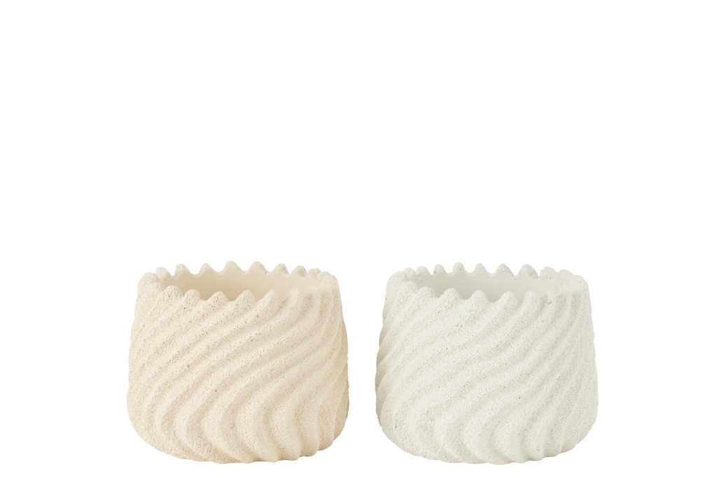 Pot de fleurs Maris Cement Blanc/Crème Moyen