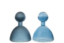 Vase Bouteille + Bouchon Rond Verre Brillant/Mat
