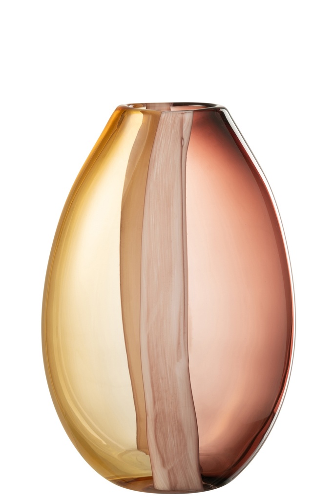 Vase Arun en verre marron/jaune grand format