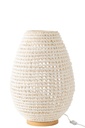 Lampe de table en métal tressé blanc
