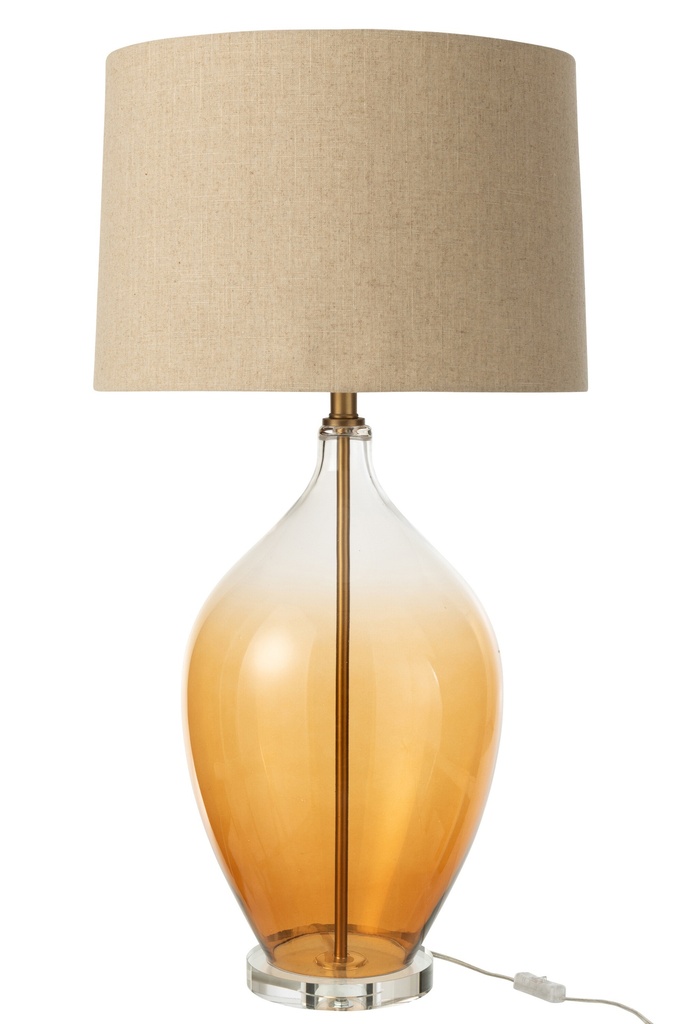 Lampe de table en verre ambré