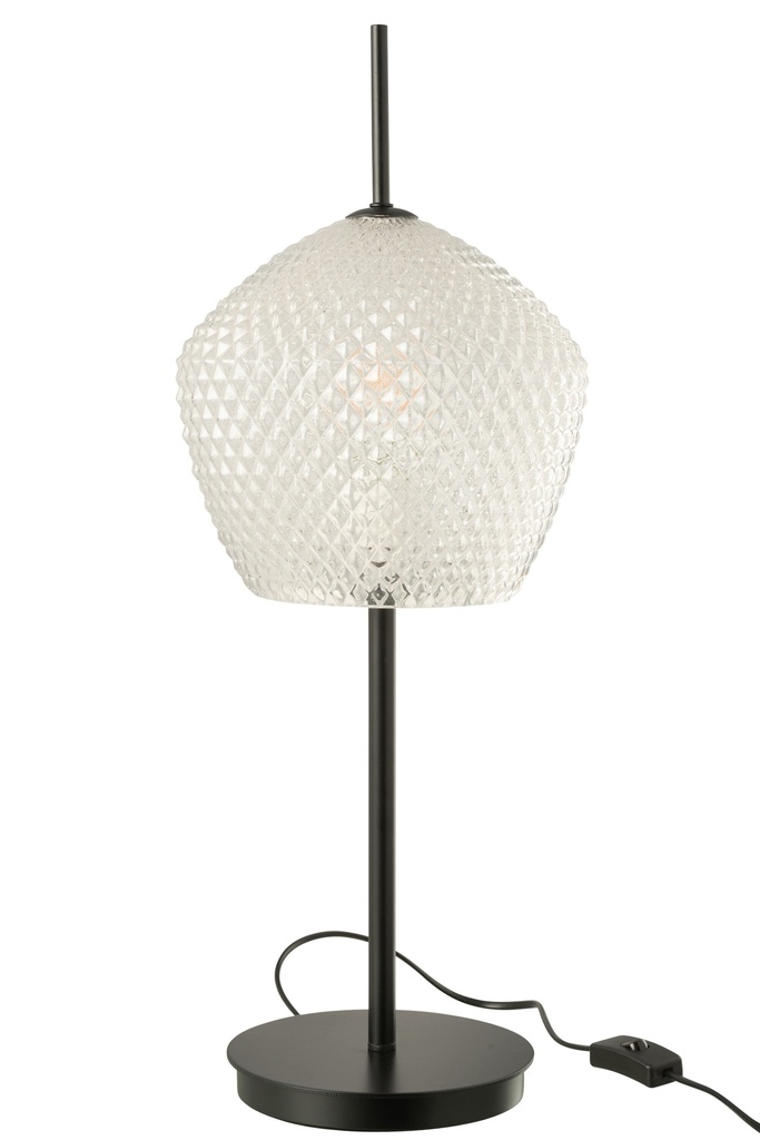 Lampe de table en verre blanc