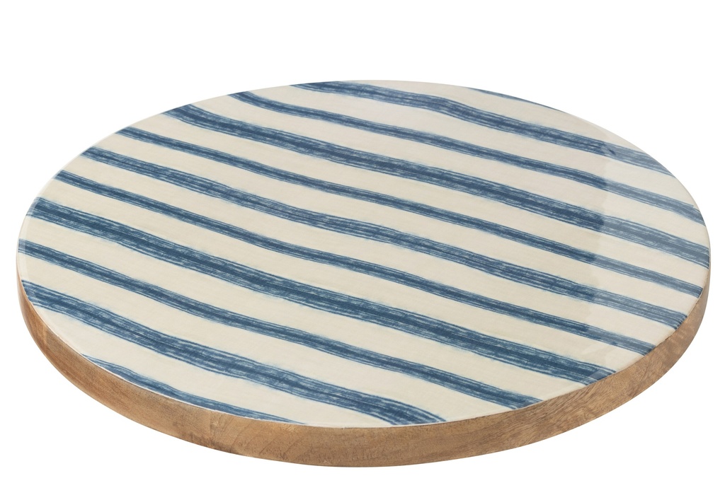[54866] Tray Turning Round Stripes Mango