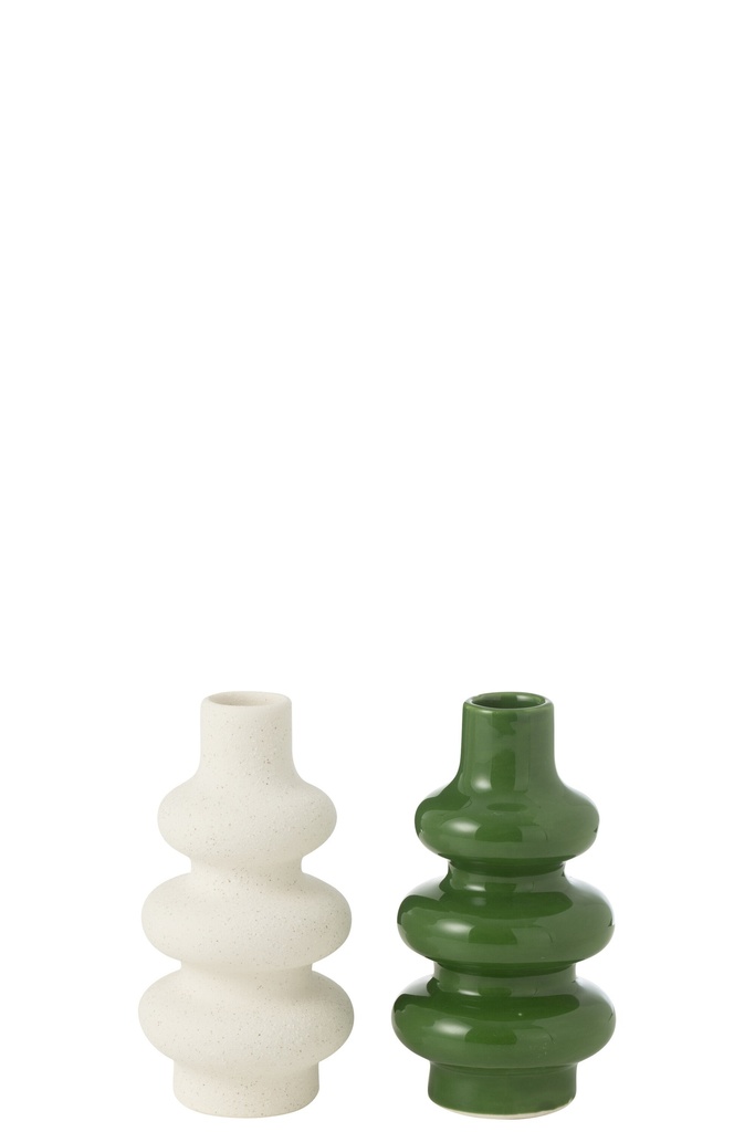 Vase Bouées Porcelaine Assortiment Vert/Blanc