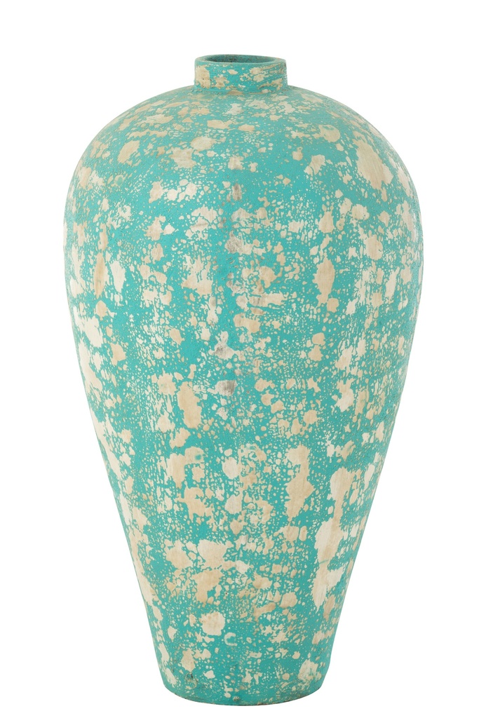 [54578] Vase Pot Antique Ciment Azur