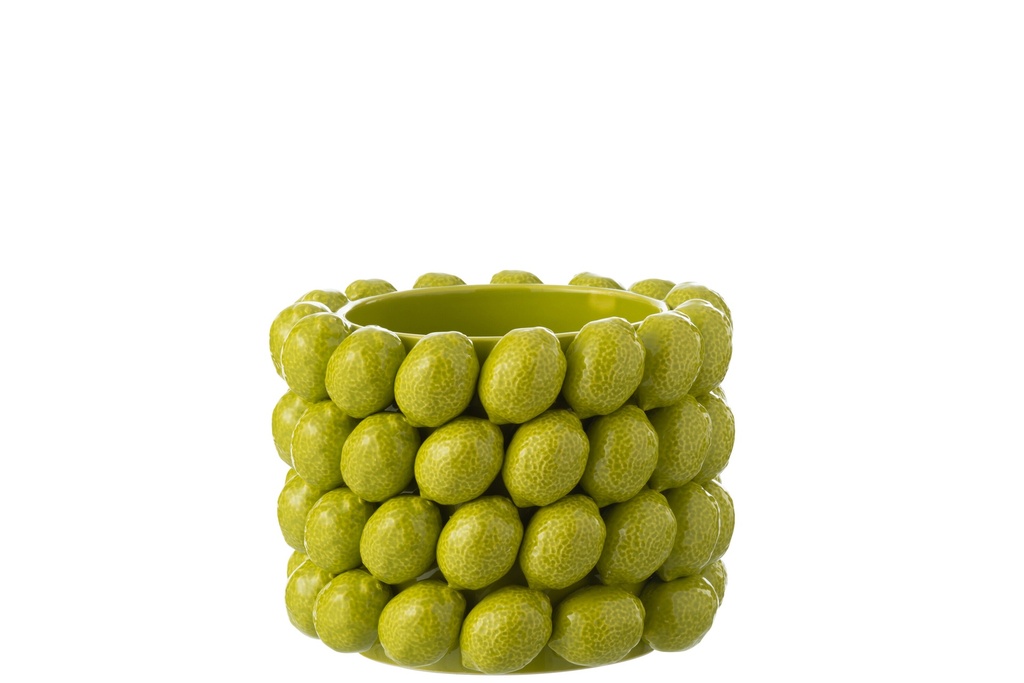 Pot de fleurs Limes en céramique vert grand format