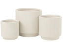 Set Of 3 Flowerpots Misty Clay