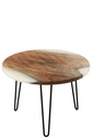 Table d'appoint ronde en bois d'acacia/résine