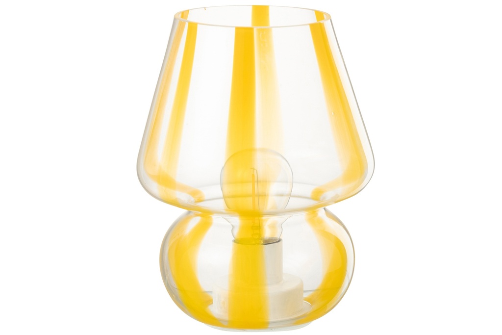 Table Lamp Stripes Glass Transparent/Yellow
