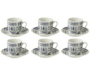 Coffret de 6 tasses à café + soucoupes