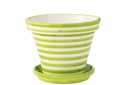 Flowerpot+Plate Granada Stripes Handmade/Handpainted Ceramic