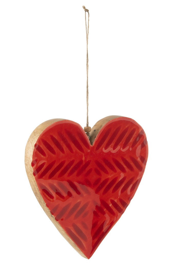 Hanger Heart Ovals Mango Wood