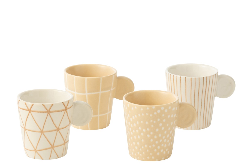Coffret de 4 tasses en céramique