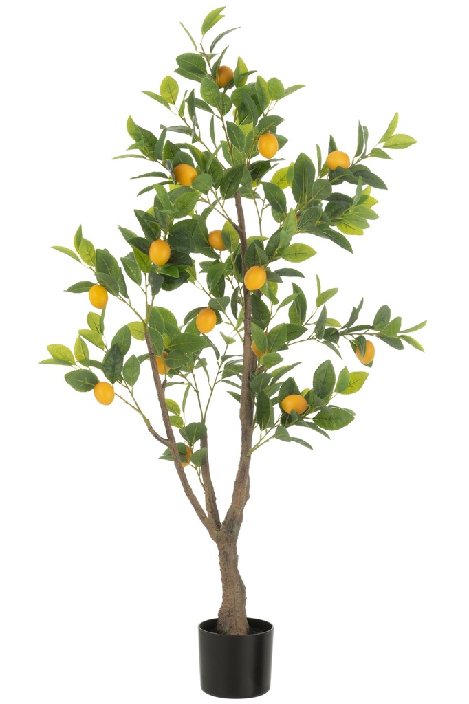 Citronnier artificiel en pot vert