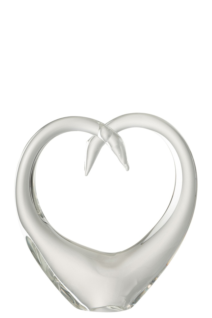 Paperweight Heart Glass Transparent Large