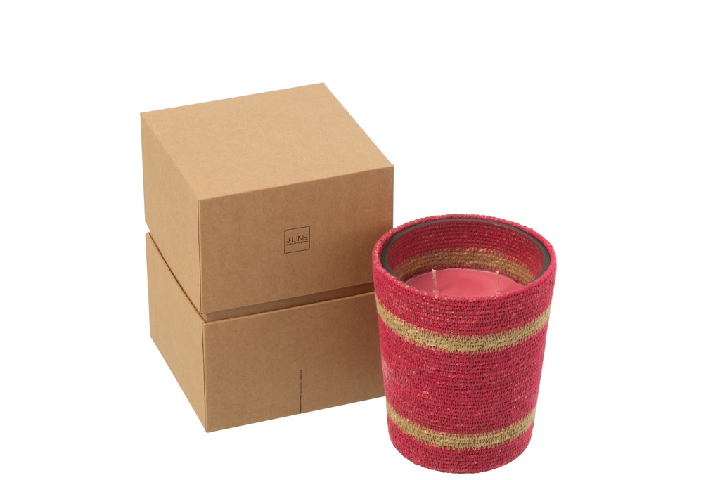 Scented Candle Basket Wax Fuchsia