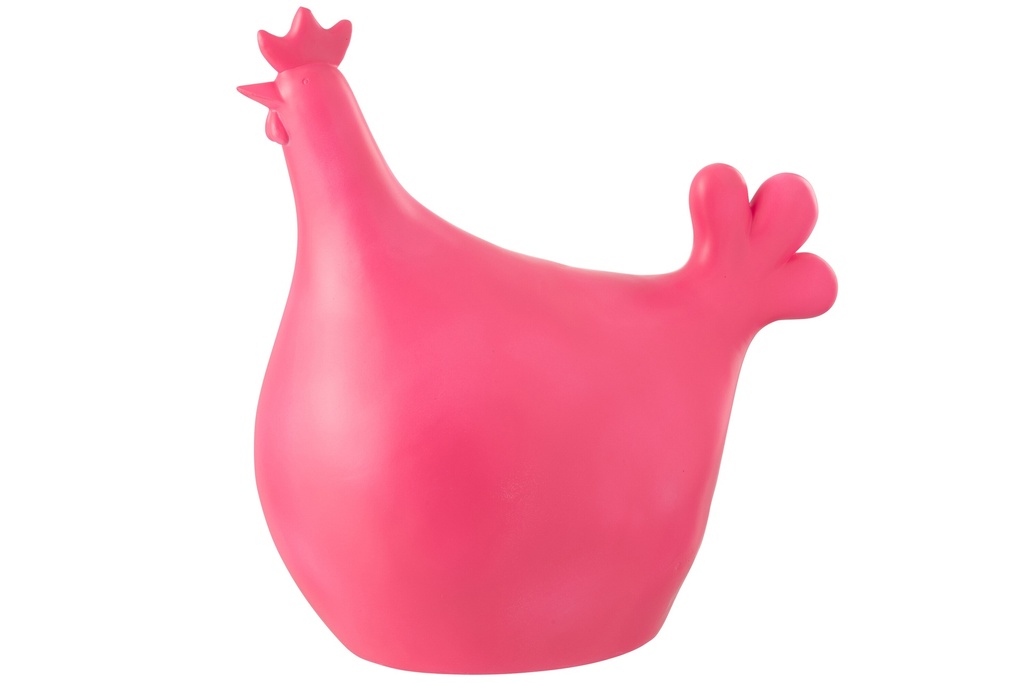 Coq d'extérieur en polyrésine rose
