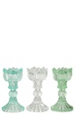 Candle Holder Rose Cold Glass