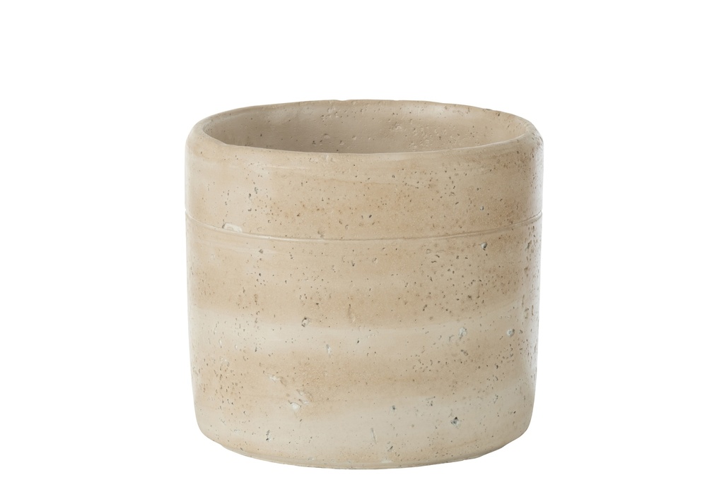 Flowerpot Olina Round Cement Cream