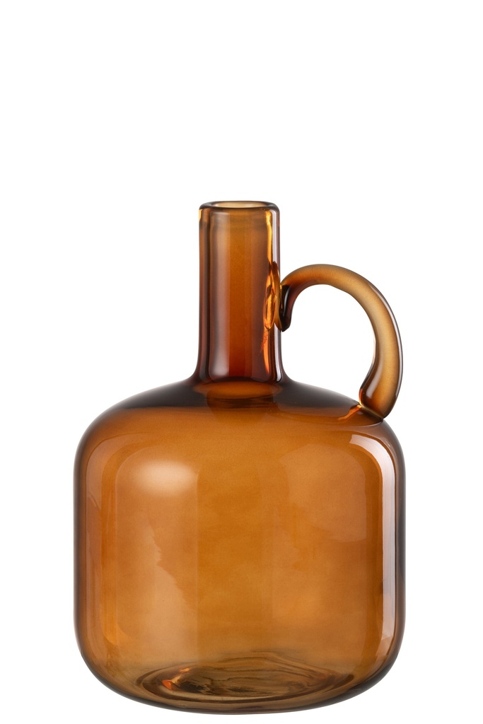 Vase 1 Handle Glass Brown