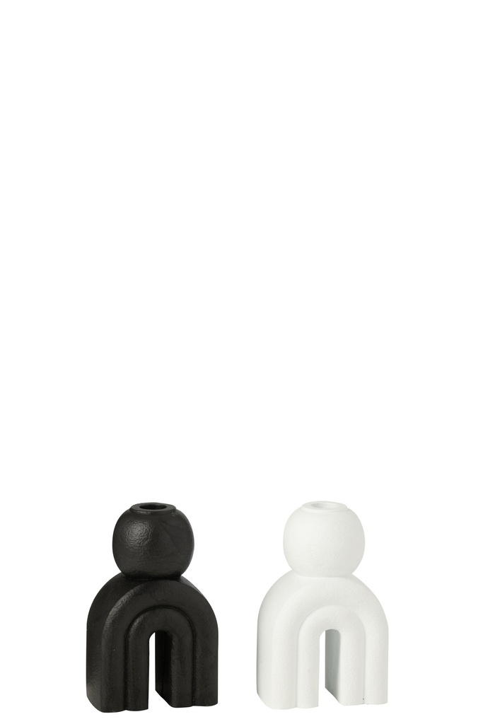 Candle Holder Modern Cement Black/White