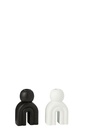 Bougeoir moderne en ciment noir/blanc