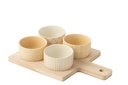 Tapas Service 4 Sets+Wood Tray