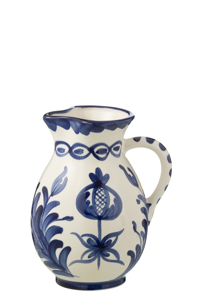 Pitcher Granada Ceramic White/Cobalto Blue