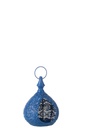 Tealight Holder Drop Metal/Glass Blue
