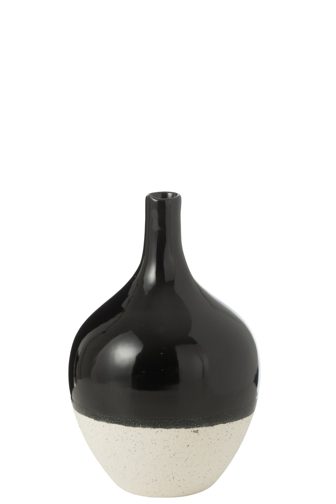 Vase Iva Porcelaine Noir/Blanc Moyen
