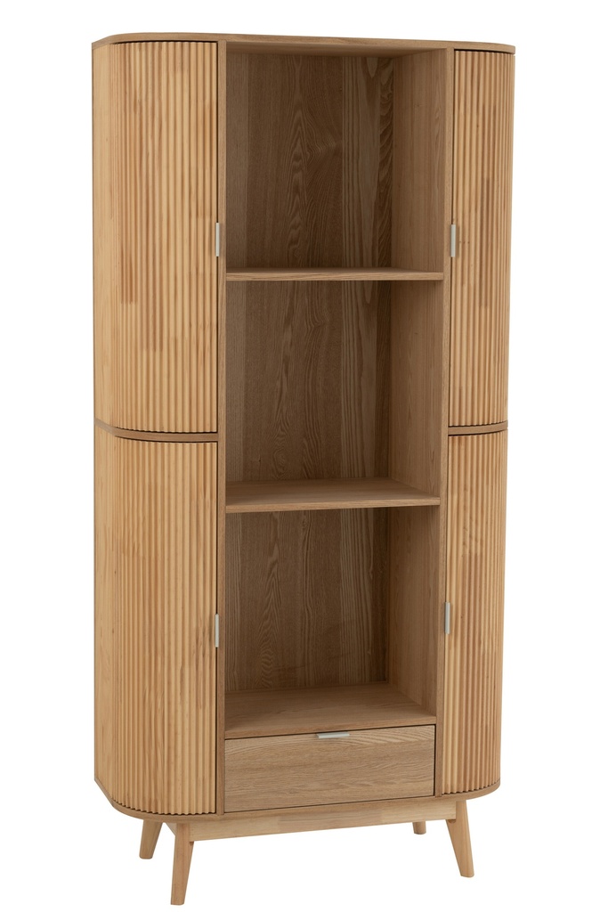 Shelf Rounded MDF/Pine Wood Natural