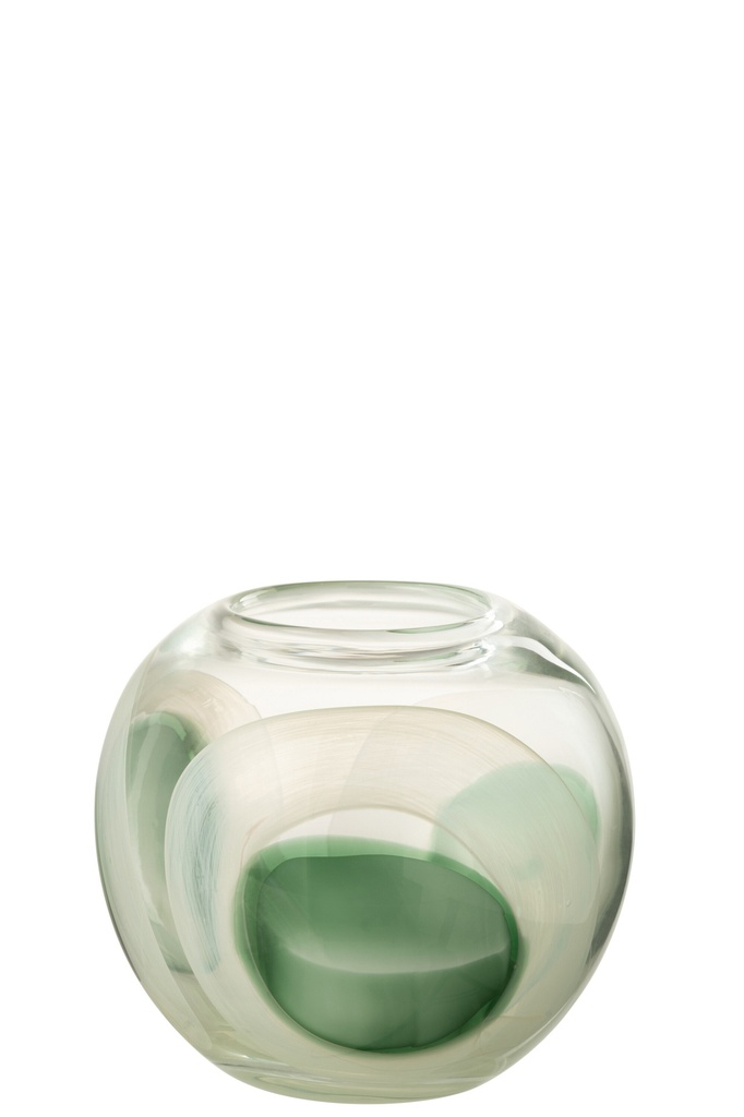 Vase Livy Glass Green/White/Transparent Small