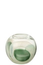 Vase Livy Glass Green/White/Transparent Small