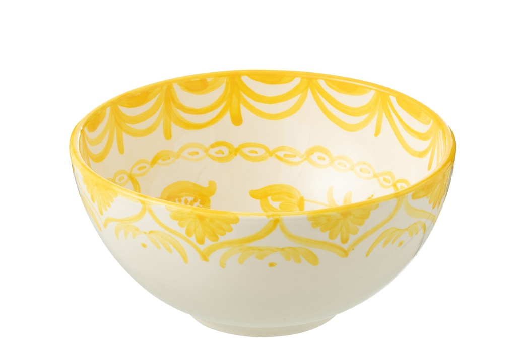 Bowl Granada High Ceramic White/Yellow
