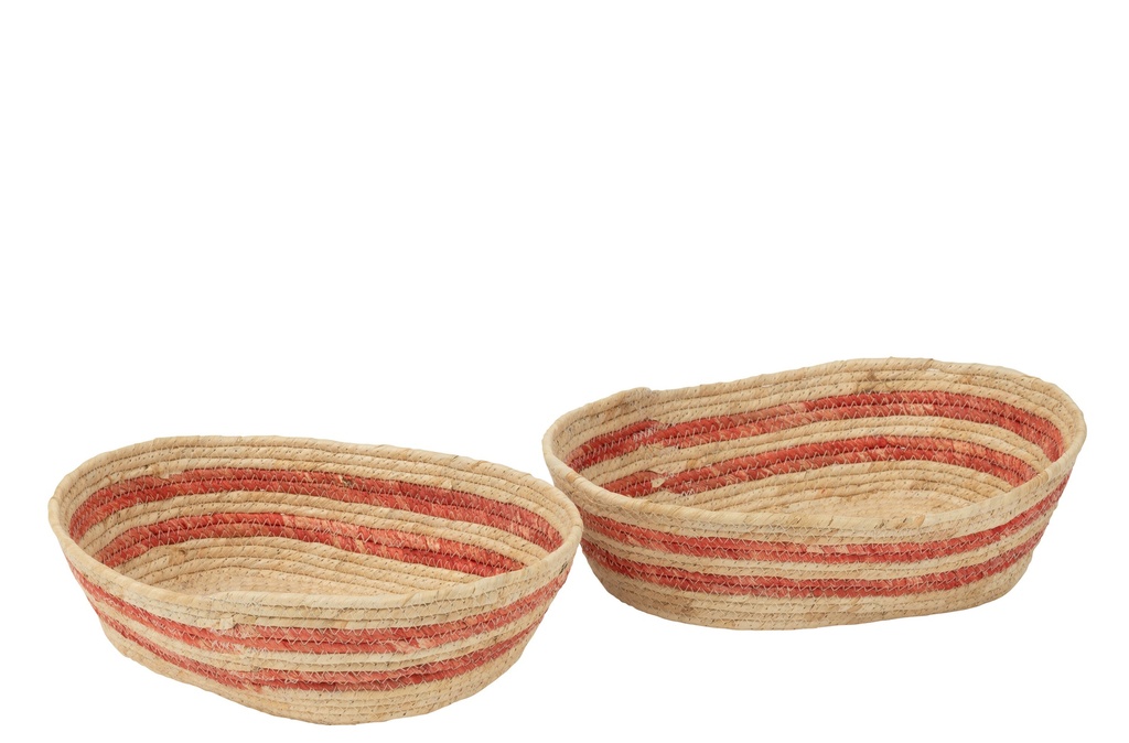 Lot de 2 paniers à rayures en maïs