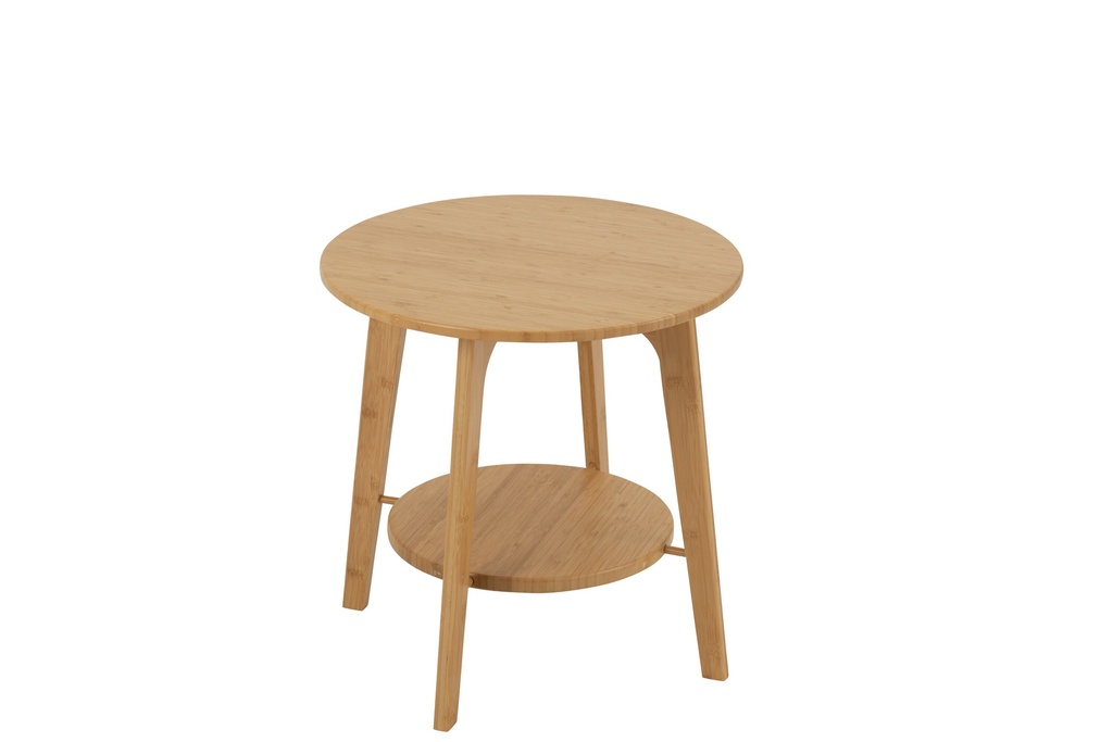 Table d'appoint ronde en bambou naturel