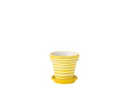 Pot de fleurs + assiette Granada Stripes en céramique fait main/peint à la main