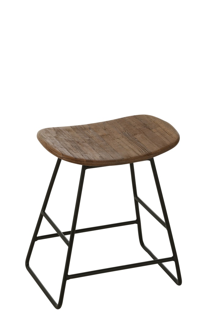 Tabouret Rectangulaire Recyclé Teck Naturel