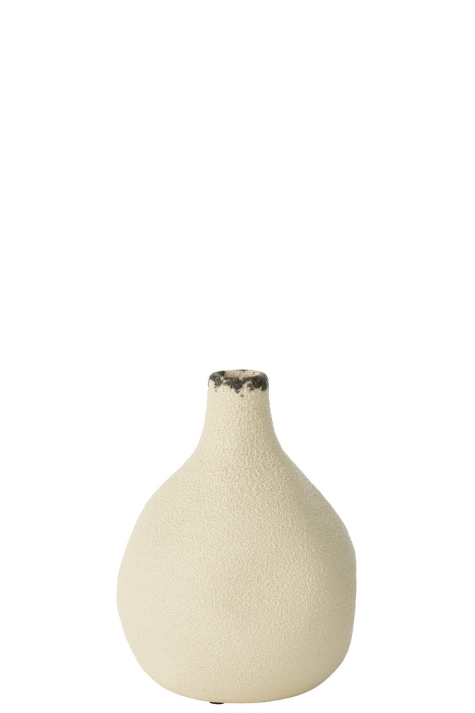Vase Bay Pear Grès Blanc/Noir