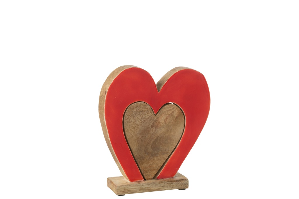 Heart Double On Stand Mango