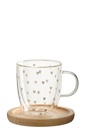 Mug Coeur Verre Transparent/Doré