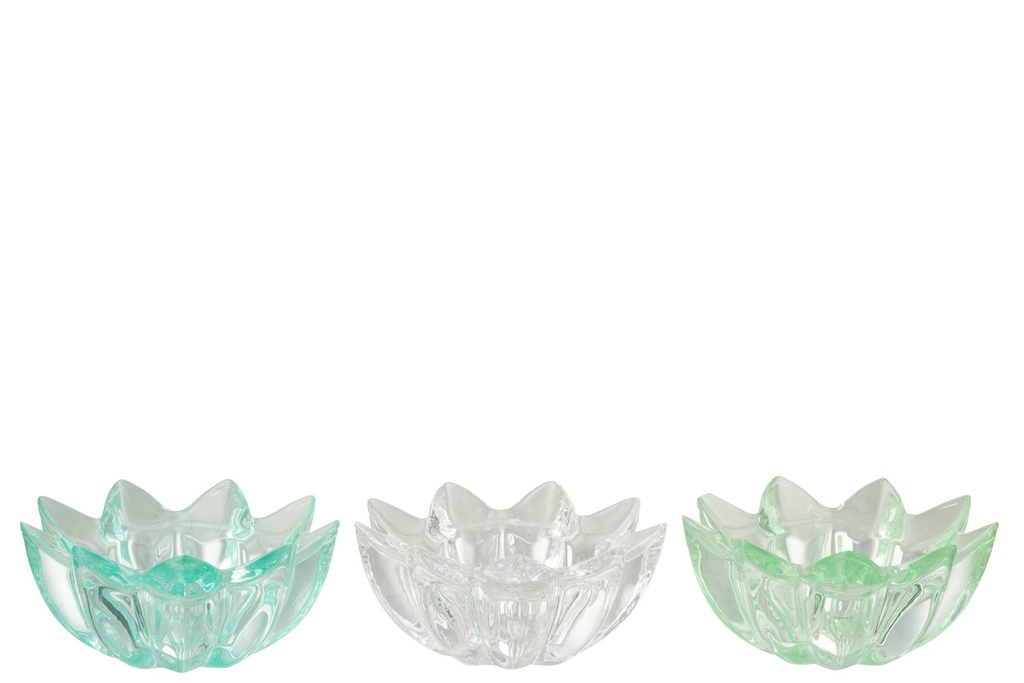 Tealight Holder Flowers Cold Glass