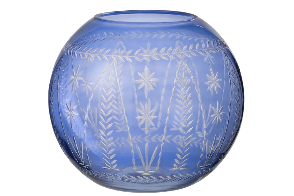 Vase Tarifa Rond Verre Bleu
