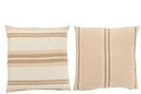 Coussin Rayures Lin Rose Clair/Blanc/Beige