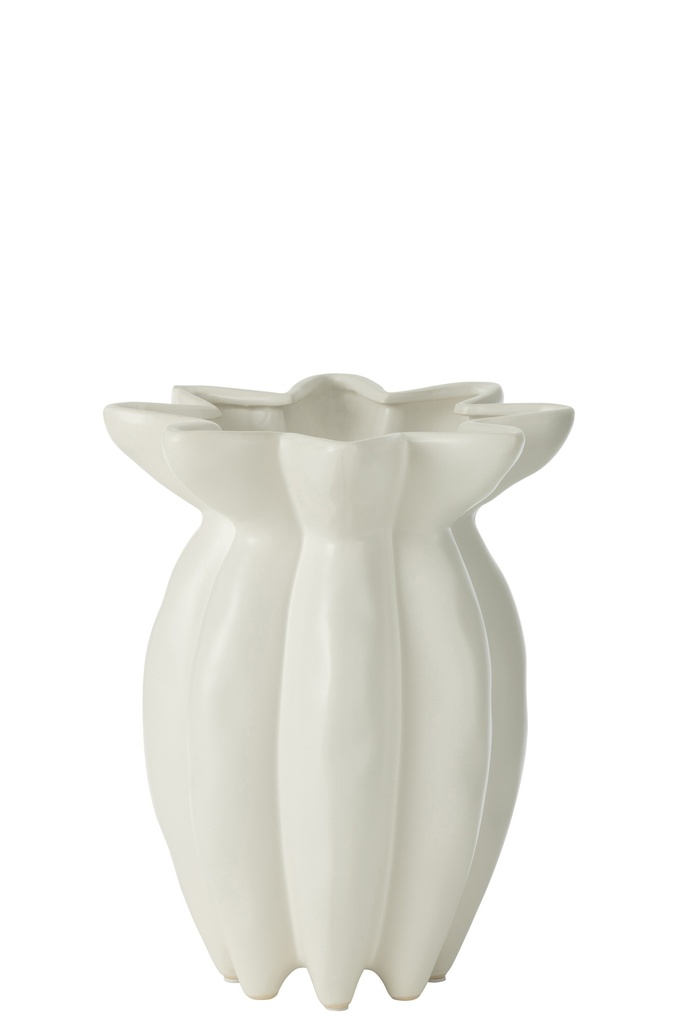 Vase Lotus Céramique Blanc Petit