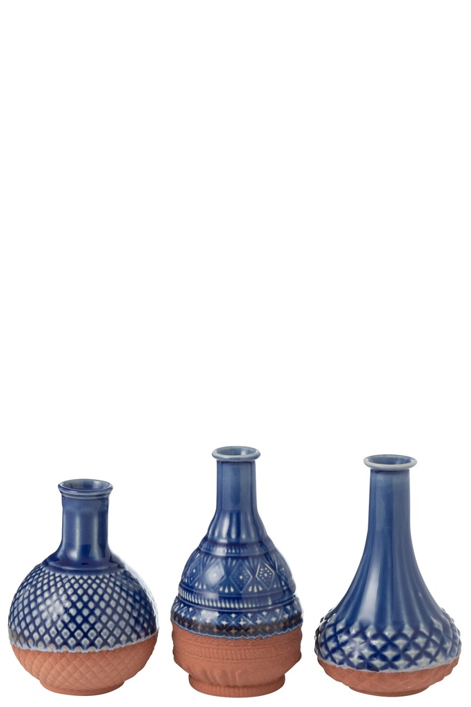 Vase Leo Porcelain Blue/Terra Assortment