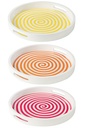 Tray Round Mango Wood Pink/Orange/Yellow