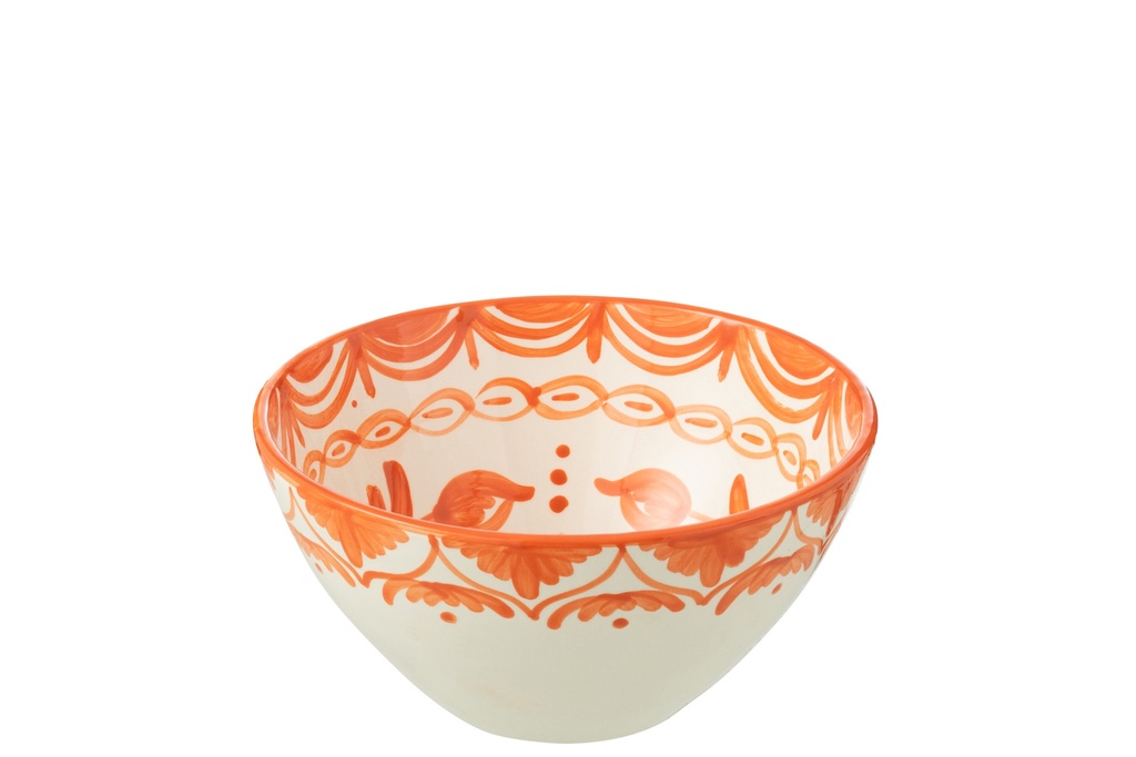 Bowl Granada High Ceramic White/Orange