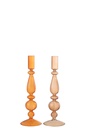 Bougeoir Bollen en verre orange mix