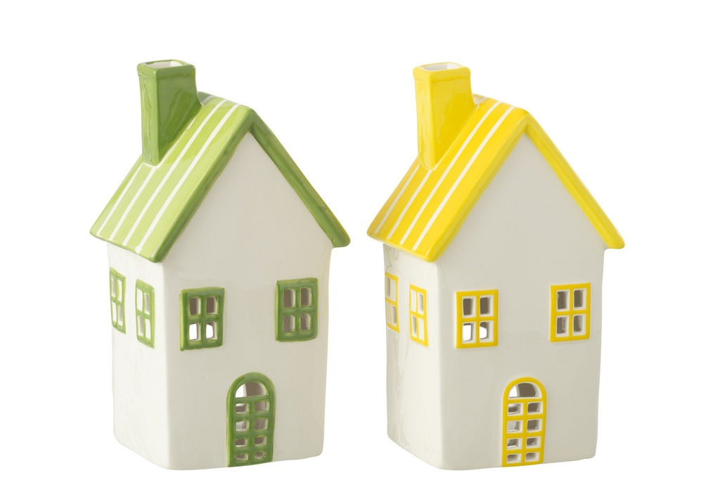 Teelichthlater House Dolomite Yellow/Green Assortment